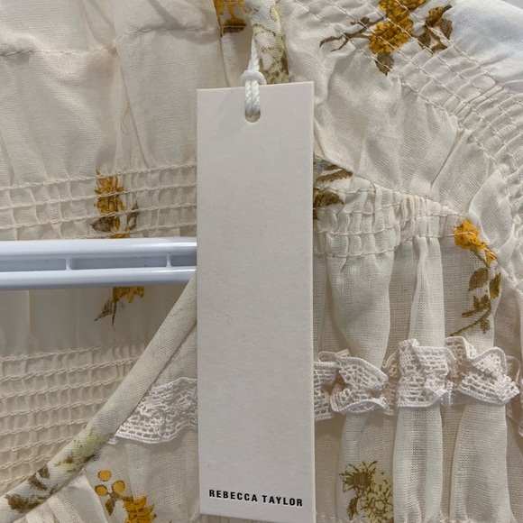 NWT Rebecca Taylor Marigold Fleur Ines Smocked Blouse. Size Small - Picture 7 of 8